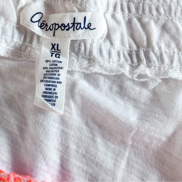 Aéropostale Boho Embroidered Peplum Cami Top White Orange Size XL - Picture 13 of 13